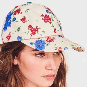 LoveShackFancy Therese Baseball Hat in Blue Notte